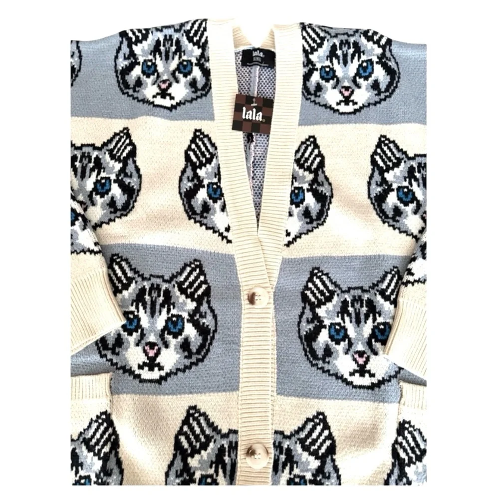 Dressed in Lala Pretty Kitty Oversized Cardigan